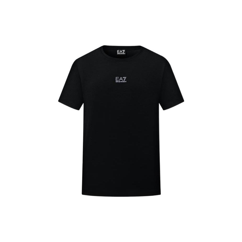 Emporio Armani Ss22 Letter Print Crew Neck Pullover Short Sleeve T-Shirt Men Tops Black 3LPT27-PJ7CZ-1200