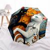 1pc Floral Cats Auto Folding Umbrella, Sturdy And Durable Automatic Folding Umbrella with 8 Ribs, Convenient for Outdoor Use092