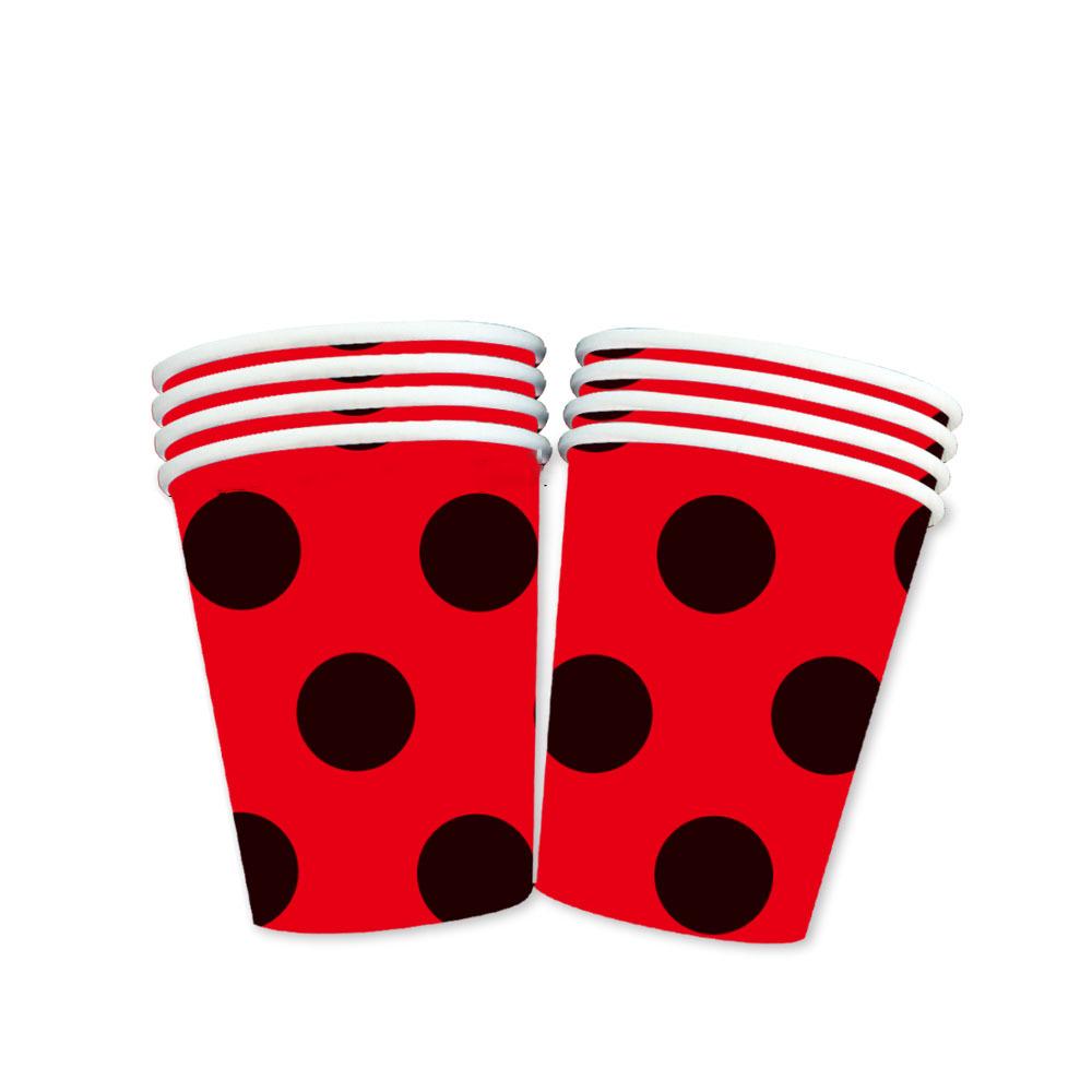 Ladybug Birthday Party Disposable Paper Plates, Cups, and Napkins