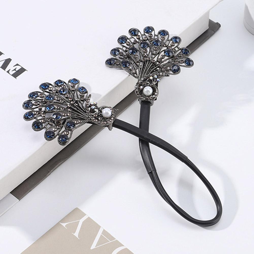 Fashion Pearl Peacock High-end Headbands Updo For Women Party Meatball Head Accessories Girls H X0K8