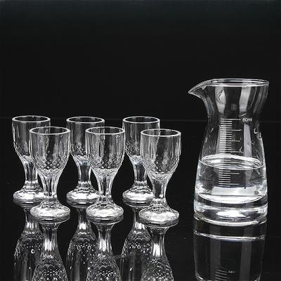 Distributeur de vin et verre à shot Bouilloire à baijiu Haut de gamme Distributeur de whisky Décanteur Verre à vin transparent Petit Verre à spiritueux classique