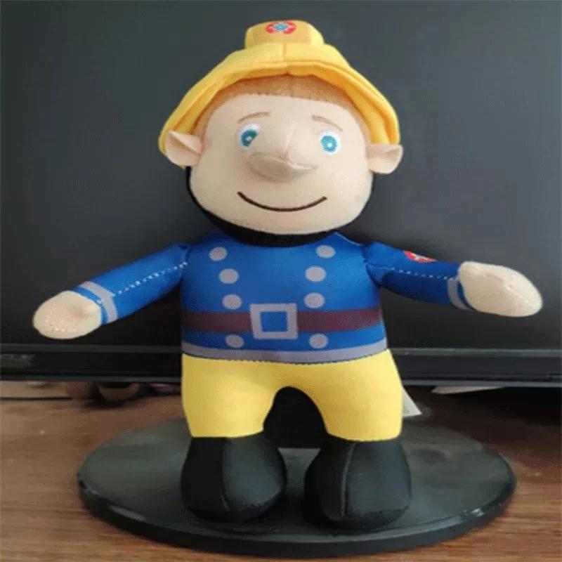 New 25CM Cartoon Fireman Sam Plush Toy Anime Kawaii Firefighter Soft Stuffed Doll Figure for Kids Xmas Birthday Gifts