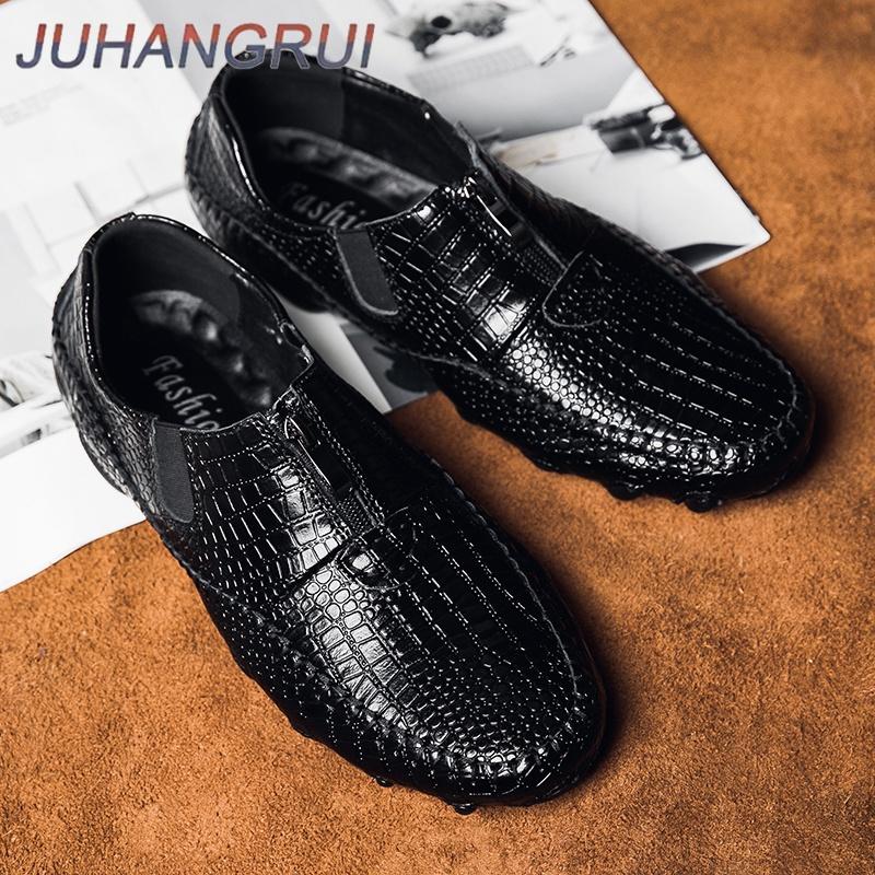 Men Leather Loafer Shoes Fashion New Bean Shoes Outdoor Men's Comfortable Breathable Soft Bottom Driving Shoe Casual Shoe Luxury