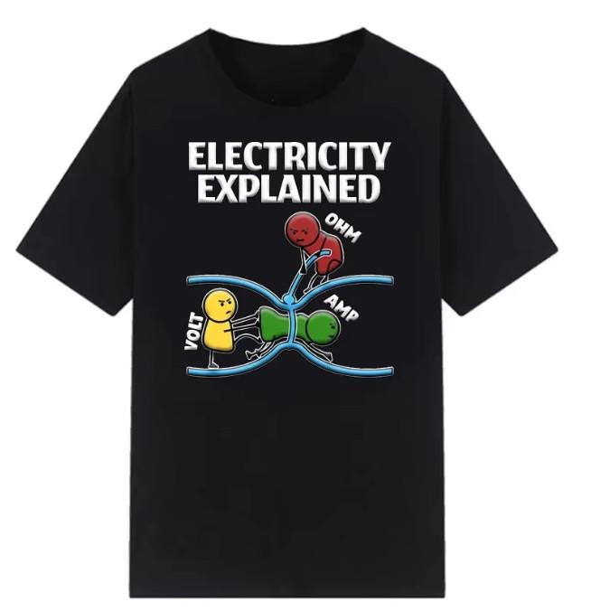 Ohm s Law Ohm Electronic T Shirt Novelty Electrical Engineer Graphic Tee S
