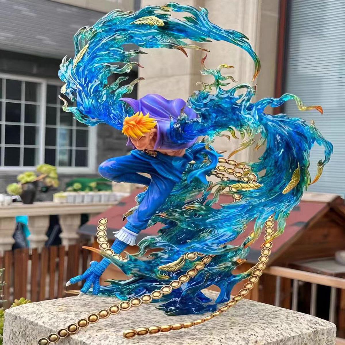 

32cm One Piece Anime Figurine Flying Marco Undead Bird Action Scene Statue Model Collection Toy Desktop Birthday Decoration Gift