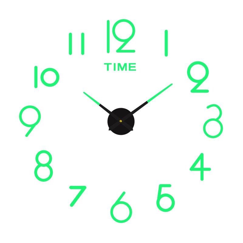 Creative Luminous Wall Clock DIY Acrylic Clock Living Room Home Decoration Large Silent Wall Sticker Clock