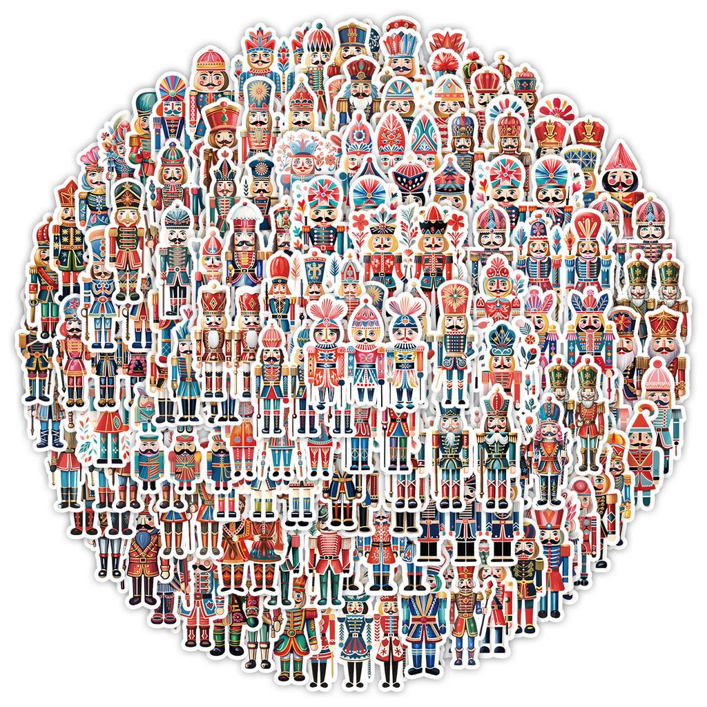 100 Nutcracker Doodle Stickers DIY Stationery Stickers Water Cup Computer Skateboard Waterproof Decorative Stickers