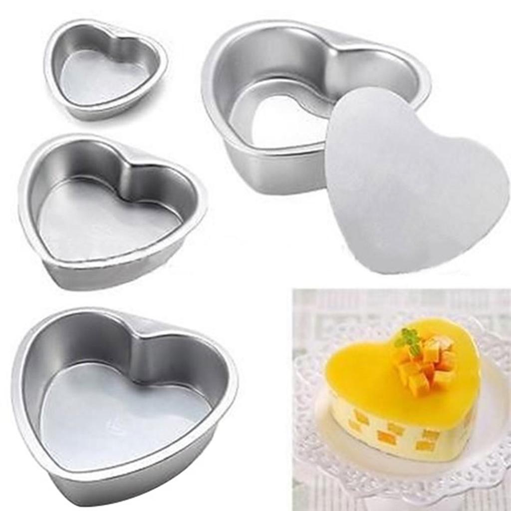 Heart Shape Cake Mould 3/6/5 inches Easy to Release Aluminum Alloy Mould for Making Pancake Cookies Use