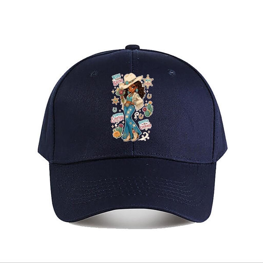 Glam Western Diva Rodeo Cowgirl Art Baseball Cap Fashion Outdoor Sports Sunhat Unisex Snapback Cap Womens