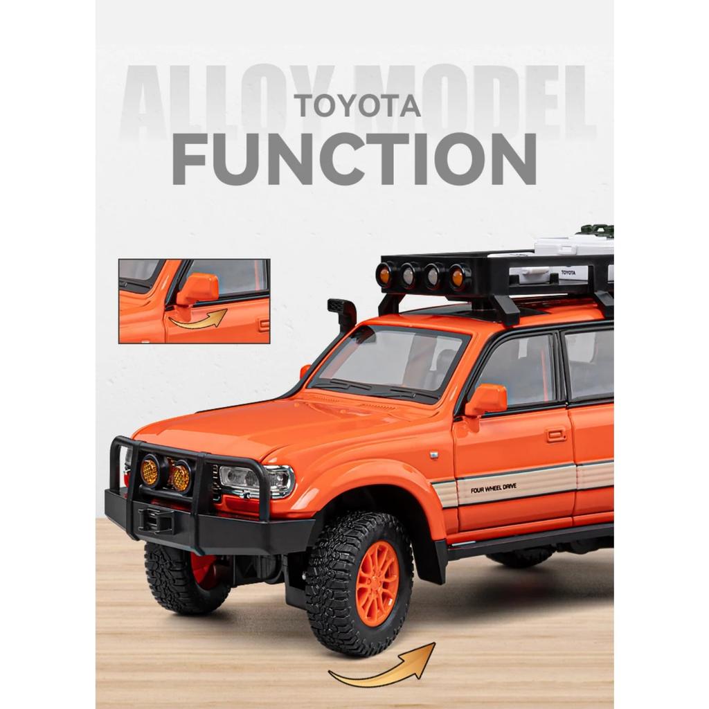 1/24 Scale Toyota Land Cruiser LC80 SUV Alloy Diecast Model Off-road Vehicle Collect Hobby Model Ornaments Gift for Friend Boy Display