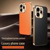 Electroplated Lychee Leather Protective Case for Oppo Reno15/14Pro - Full Coverage, Anti-Fall Design