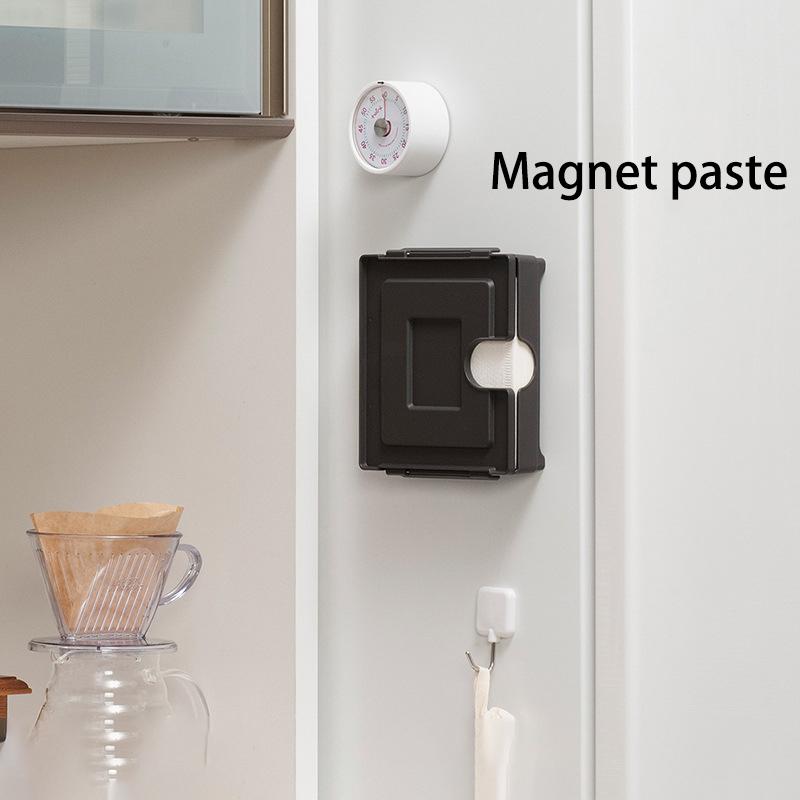 Home Magnetic Suction Wall-mounted Coffee Filter Paper Storage Box Square Hand-brewed Coffee Filter Paper Dust-proof Storage Box