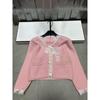 Xiangjia 2025 Winter Lace Butterfly Knit V-Neck Patchwork Cardigan
