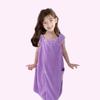 Polog Children's Quick-Dry Embroidered Bath Skirt Towel - Snap Button, Anti-Exposure, Non-Shedding, Non-Fading Coral Fleece.