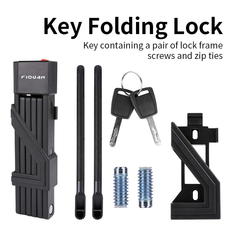 Antitheft Portable Bicycle Folding Lock Sturdy Durable Cycling Lock With Keys Waterproof Sturdy Security Bicycle Lock