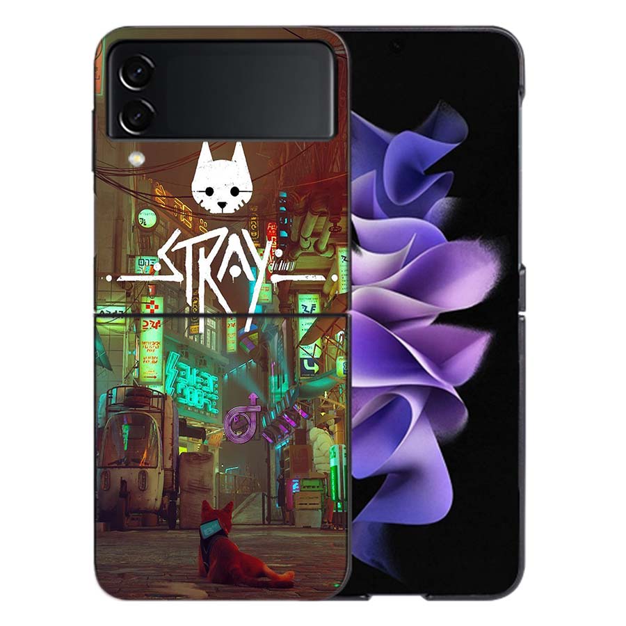 Game S-Stray Cat Phone Case For Samsung Z Flip 6 7 5G Galaxy Z Flip 5 4 3 5G Cases Shockproof Hard Cover TPU