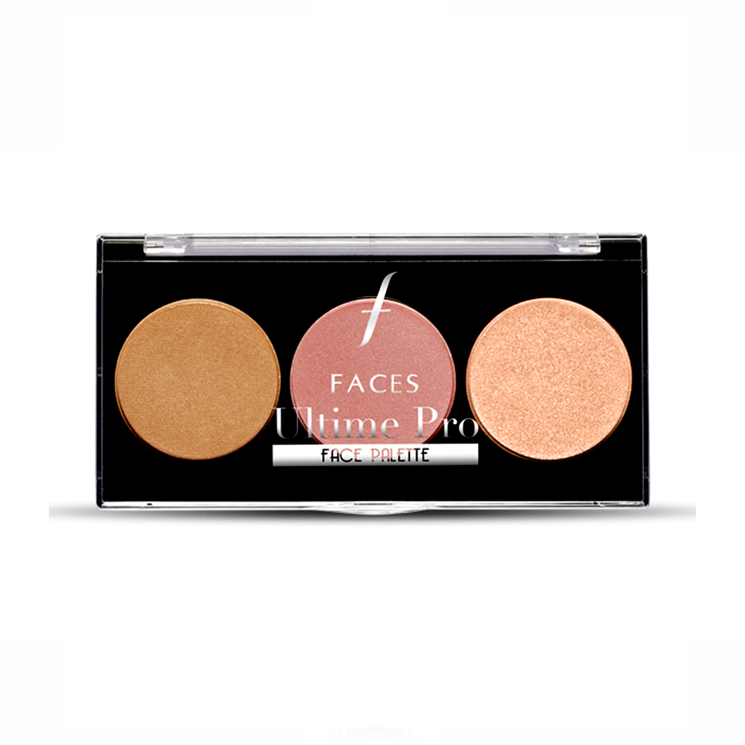 FACES CANADA Ultime Pro Face Palette - Glow 02, 12g | 3-in-1 Bronzer + Highlighter + Blush | Lightweight Long Lasting Luminous Glow | Flawless Sh