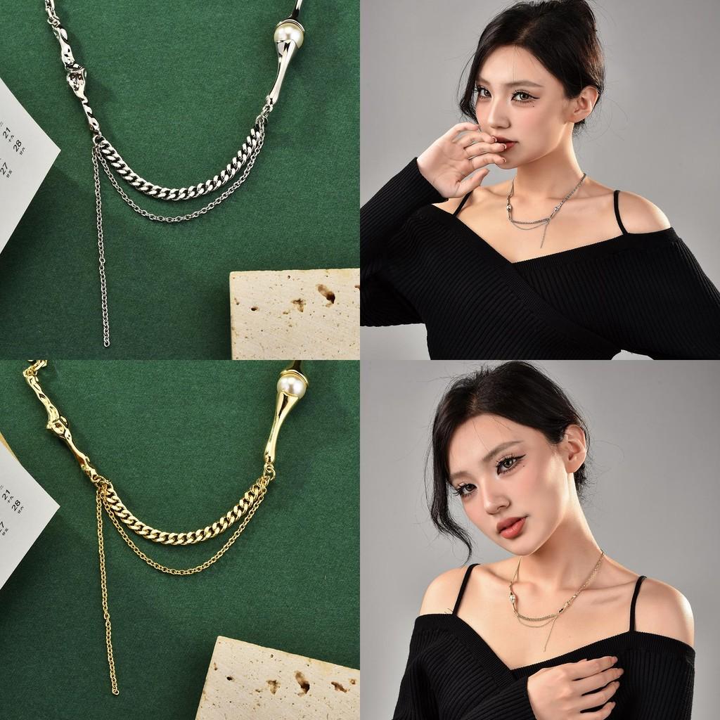 Stilvolle Quasten-Perlenkette mit einzigartigem Lagen-Design und hochwertigen Perlen-Einlagen für Damen