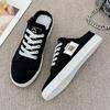 2025 Spring, Summer, Autumn and Winter Foreign Trade New Women's Shoes Women's Board Shoes Student Shoes Little White Shoes Low-top Round Head Ribbon
