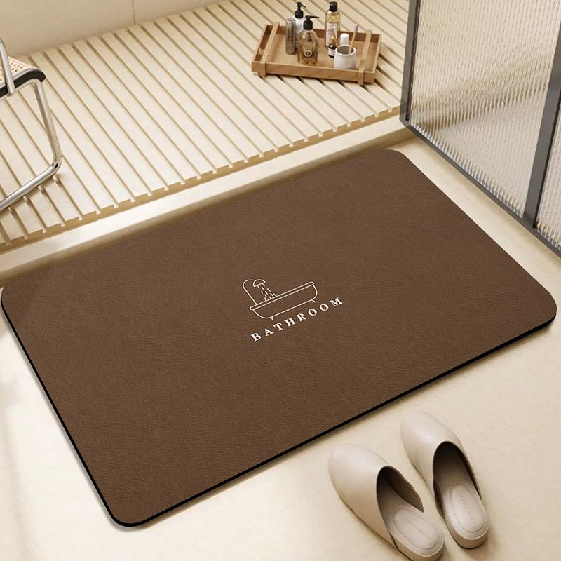 Diatom Mud Bathroom Floor Mat Solid Color Minimalist Toilet Floor Mat Door Non-Slip Absorbent Quick Drying Cushion