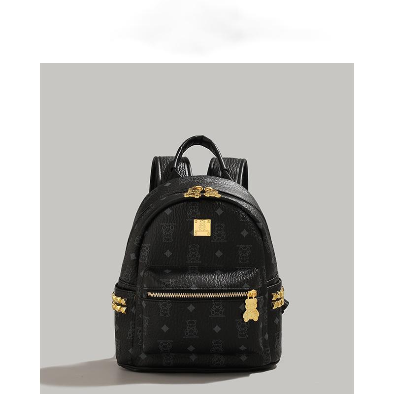 Cute Bear Commuter Backpack New Fashion Versatile Trendy Female College Student Backpack Large Capacity Schoolbag