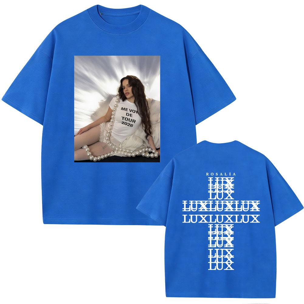 Singer Rosalia Lux Me Vov De Tour 2026 T Shirt Unisex Women Fashion Casual Cotton Short Sleeve Oversized Tshirts Streetwear Unisex