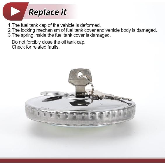 LKW-Tankdeckel abschließbar für Mercedes-Benz Abschließbarer Kraftstofftankdeckel mit 2 Schlüsseln Nr. 3024710130/0004711230 Silberfarben