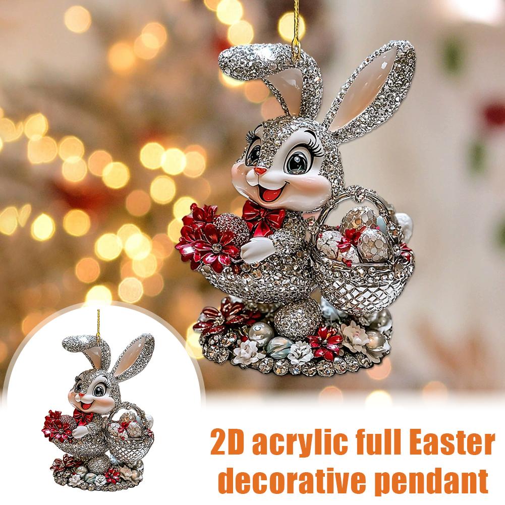 Bunny Acrylic Pendant Ornaments 2D Flat Pendants Car Home Backpack Decor Hanging Ornament Decor Hanging H1H1