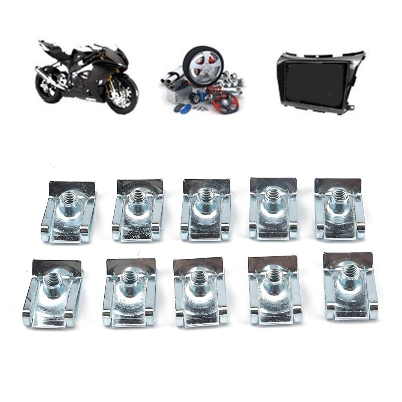 10Pcs 6Mm 8Mm Clip On Nuts Automotive Grade Stainless Steel Mounting Hardware For Car Truck License Plate Installation