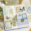 30 Sheets Stamp Border Theme Sticker Pack, Vintage Postmark Lace Decor, Journal Diary Collage Material