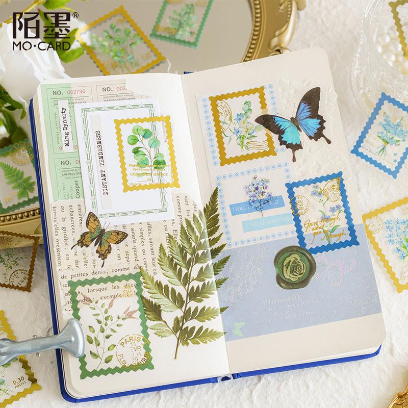 30 Sheets Stamp Border Theme Sticker Pack, Vintage Postmark Lace Decor, Journal Diary Collage Material