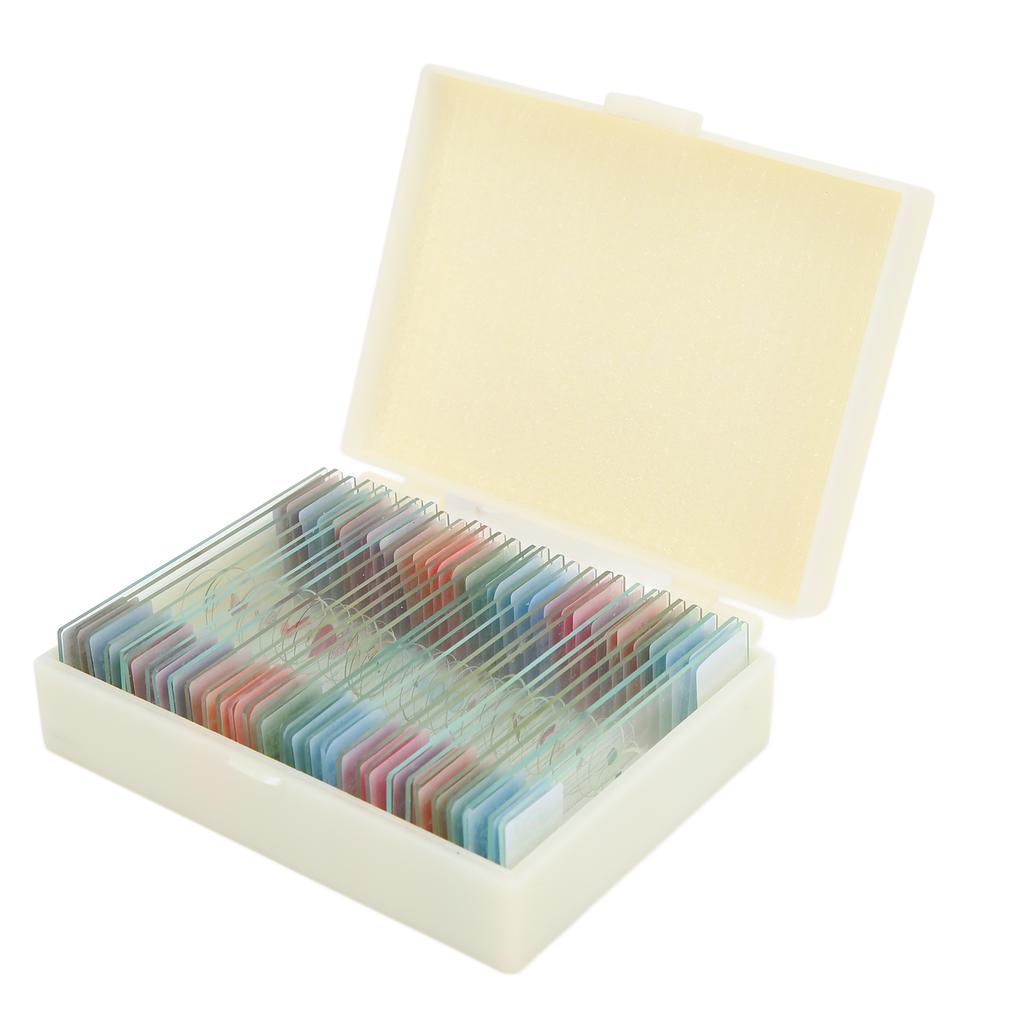 30Pcs Microscope Slides with Box Transparent Biology Prepared Slide Set for Laboratory