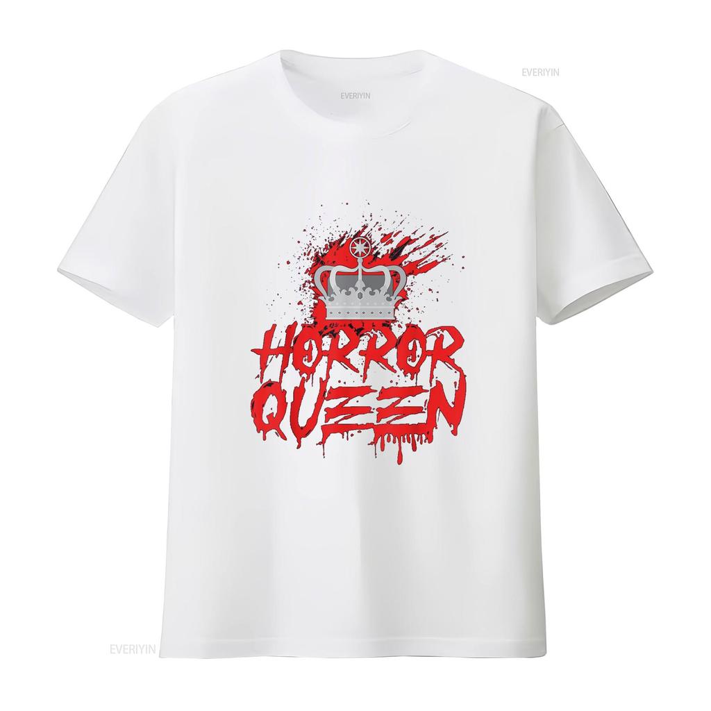 Scary Horror Movie Blood Crown Queen T Shirt vintage Washed Comfortable Top For Everyday Wear Breathable Stylish Slightly