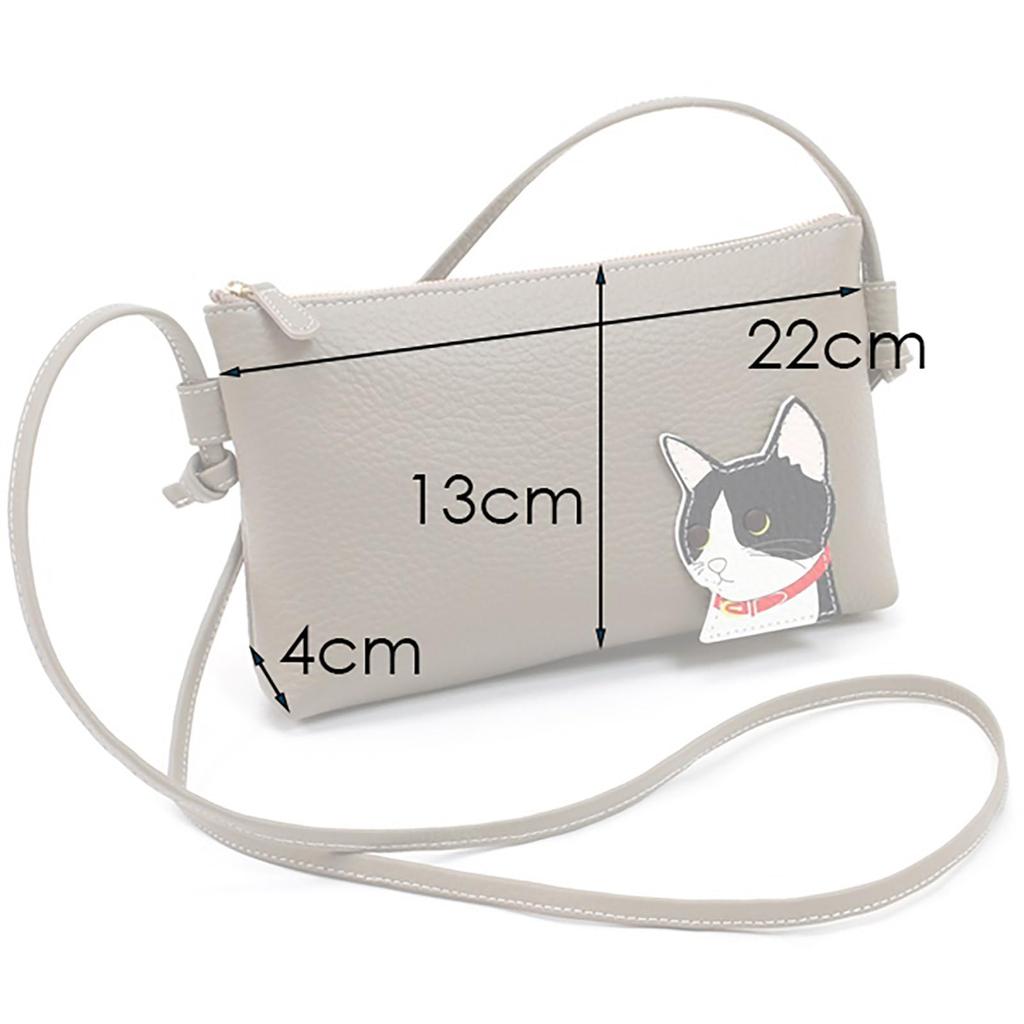 Kitamura Cat Shoulder Bag P-0683 Women's Beige (Black Cat) 50503