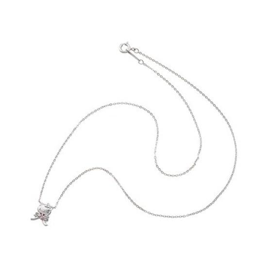 White Clover Necklace Hello Kitty 50th Anniversary DOLLY MIX Sanrio Characters Silver 925 Cubic Zirconia Ribbon SAKT50-N003RD