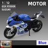 1/12 Suzuki GSX-R1000R Alloy Racing Motorcycle Model Diecast Street Cross-Country Motorcycle Model Simulation Childrens Toy Gift