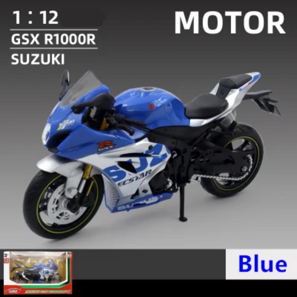 1/12 Suzuki GSX-R1000R Alloy Racing Motorcycle Model Diecast Street Cross-Country Motorcycle Model Simulation Childrens Toy Gift
