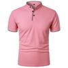 Polo Casual da Uomo con Collo Rialzato Slim Fit Manica Corta Monocolore con Bordi a Contrasto T-shirt da Golf