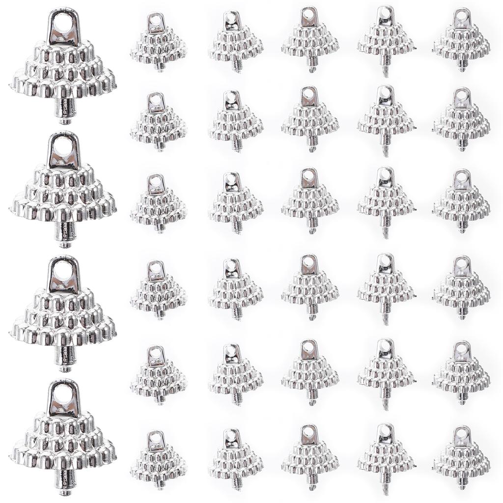 1 Set Of Christmas Ball Caps Replacement Ball Pendant Caps Diy Hanging Balls Fittings Decorative Tree Pendant Diy Props Xmas