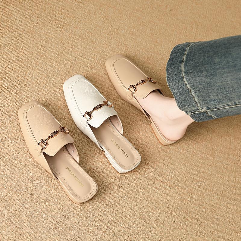 Huiliya bag head half slippers women's summer wear spring 2025 new lazy Muller single shoes half tray X980-1