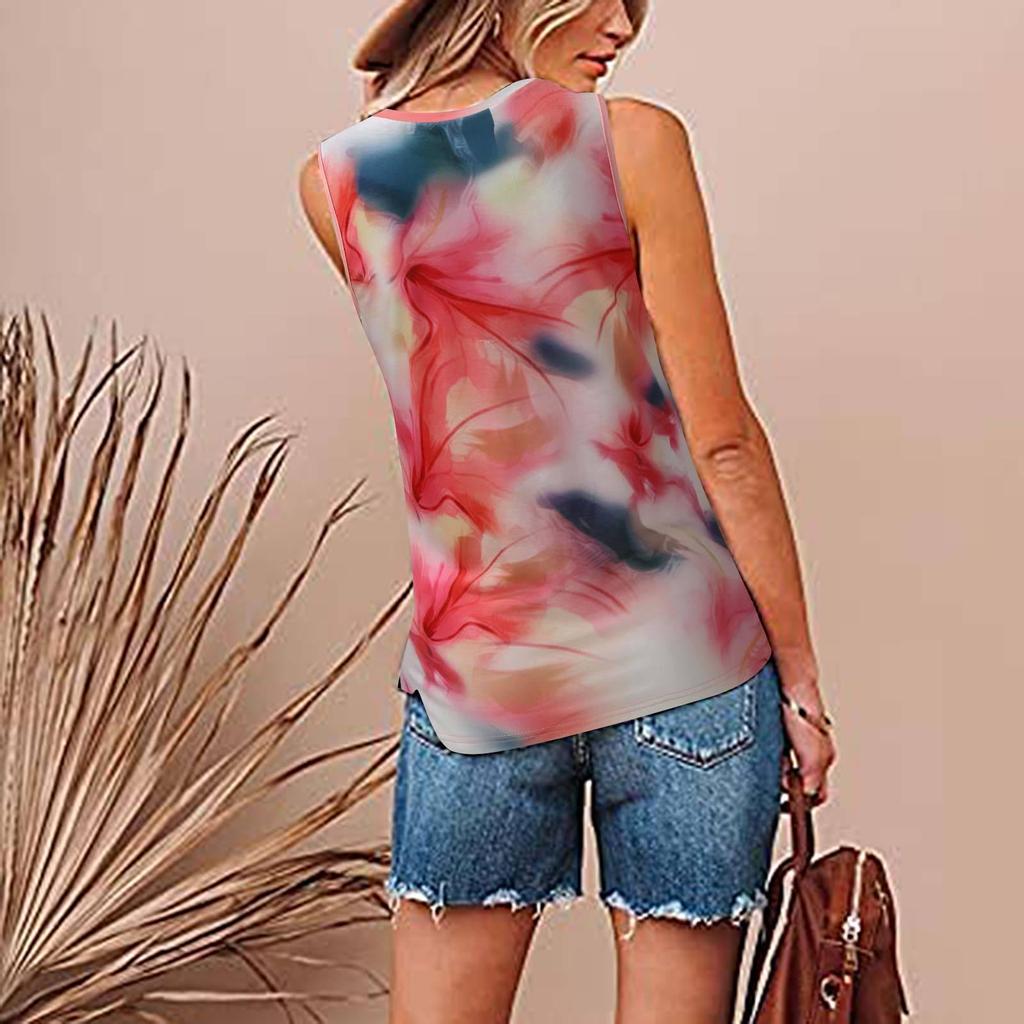 2024 Women's Sleeveless Loose Casual Gradient V-Neck Vest Top