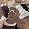 Kids Leg Warmers INS Fashion Solid Color Knitted Boot Cuff with Bow Winter Warm Leg Warmers for Girls Retro Over The Knee Socks