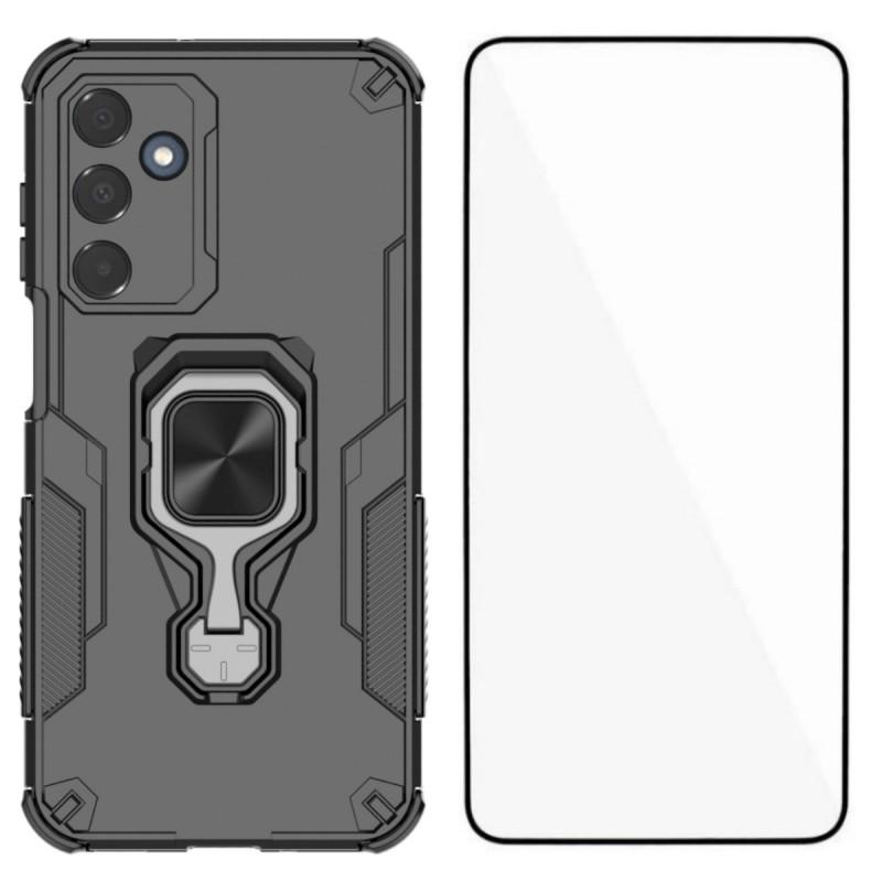 For Samsung Galaxy A16 4G/Galaxy A16 5G Phone Case WANLONFENG PC TPU Back Cover Kickstand with Tempered Glass