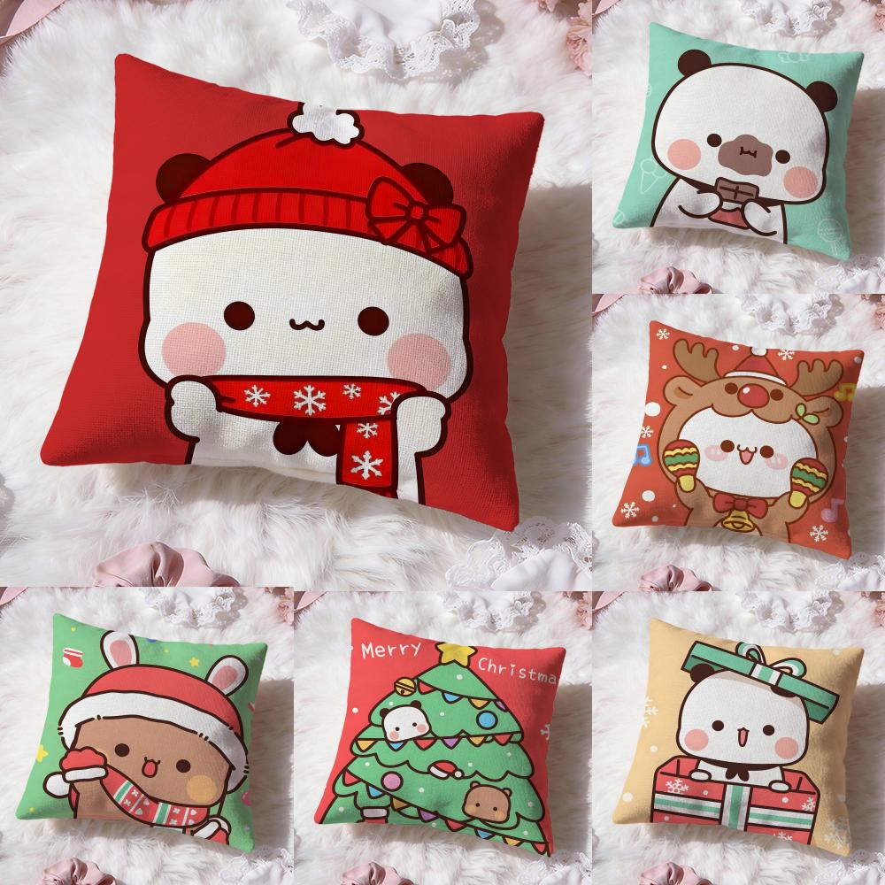 Cute BUBU DUDU Cushion Cover Premium Comfort Reversible Pillow Cove -Two in One Design for Any Room & Car Interior