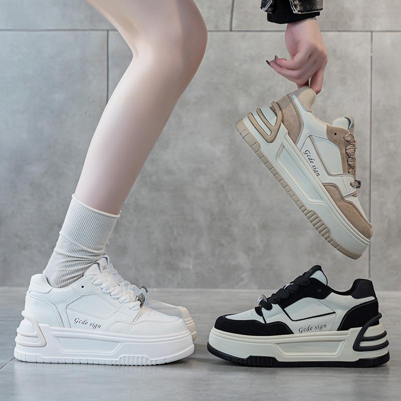 Inner height-increasing women's shoes 2025 spring new women's shoes versatile thick baseplate shoes muffin sole casual shoes white shoes women