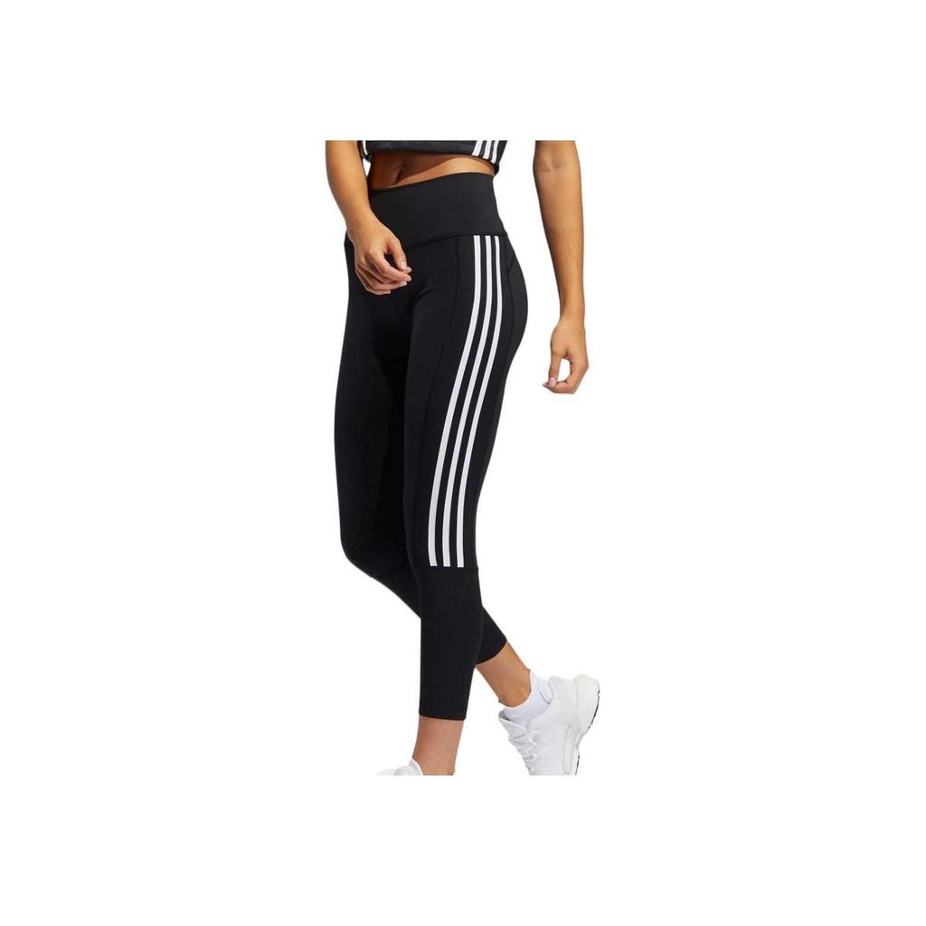 adidas 3-Stripes Ribbed 7/8 Tights Women Tights Black White GL0578