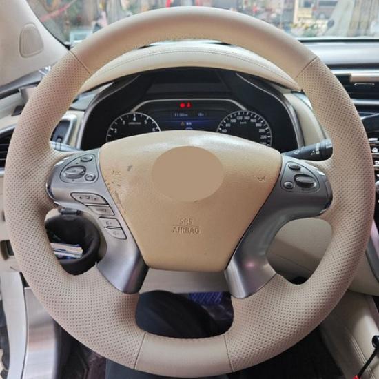 Beige Steering Wheel Leather Cover For Nissan Pathfinder 2013- Infiniti Q70