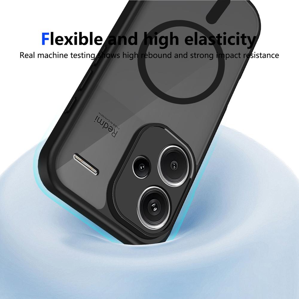 KEYSION Magnetic Phone Case for Redmi Note 13 Pro+ 5G Silicone+PC Matte Translucent Clear Shockproof Cover for Redmi Note 13 Pro+ 5G