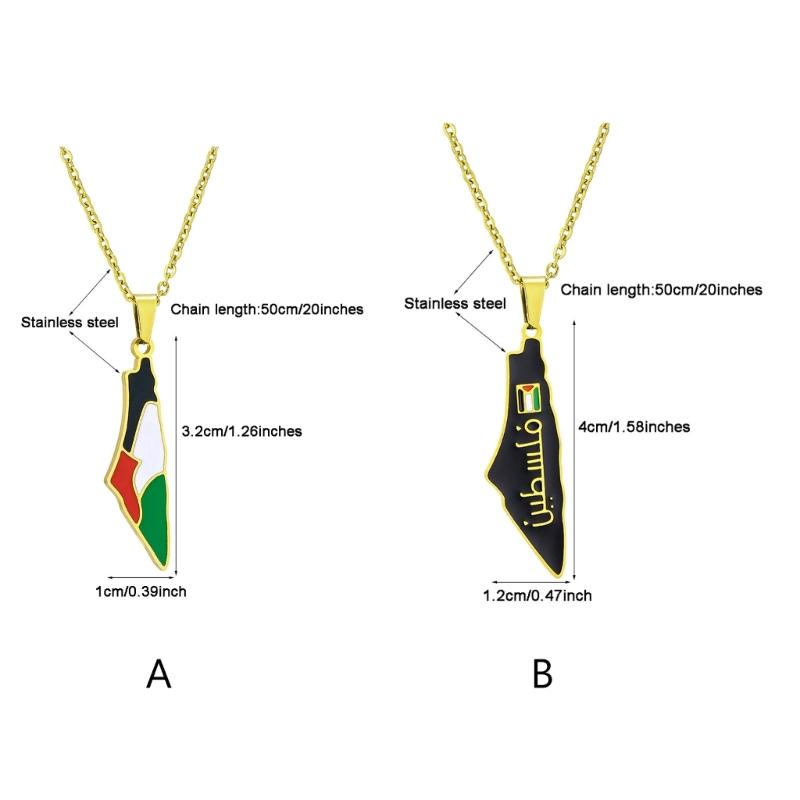 Unique ISR Map Pendant Necklace PLE Adjustable Chain Necklace Stainless Steel Material Suitable for Fashionable Outfits