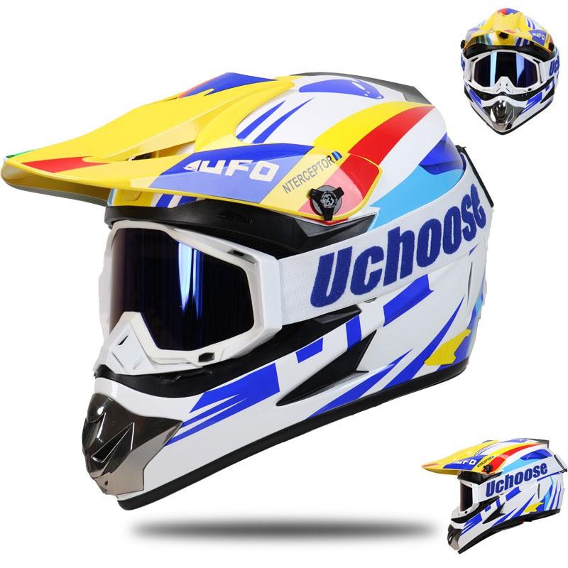 Off-Road Motorcycle Helmet With Visor Dirt Bike ATV Mountain Riding ABS Shell 3C Certified Adult Size S-XL